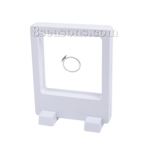 Picture of PET Jewelry Displays Rectangle White 12.7cm(5") x 10.7cm(4 2/8") , 1 Piece