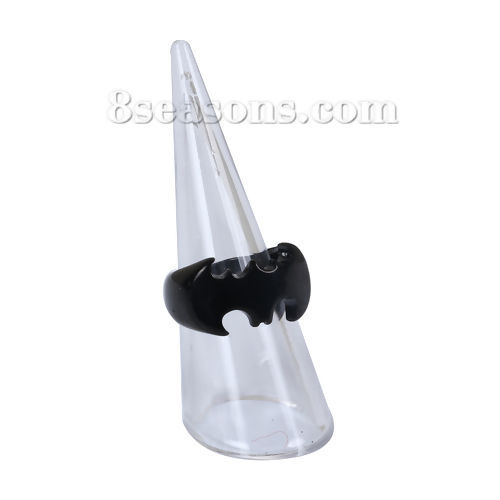 Picture of Plastic Jewelry Ring Displays Cone Transparent Clear 67mm(2 5/8") x 24mm(1") , 3 PCs