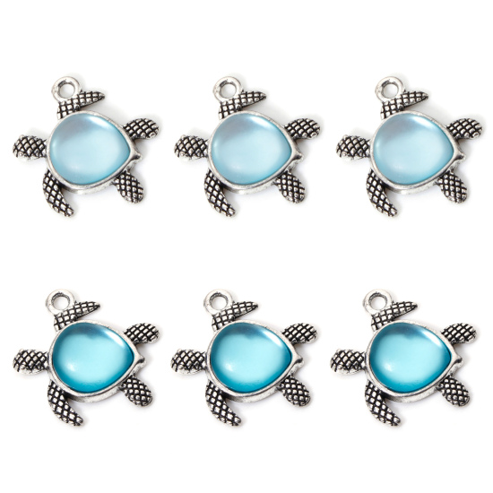 Picture of Zinc Based Alloy Sea Glass Charms Sea Turtle Animal 