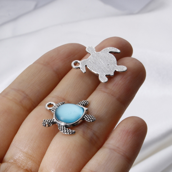 Picture of Zinc Based Alloy Sea Glass Charms Sea Turtle Animal 