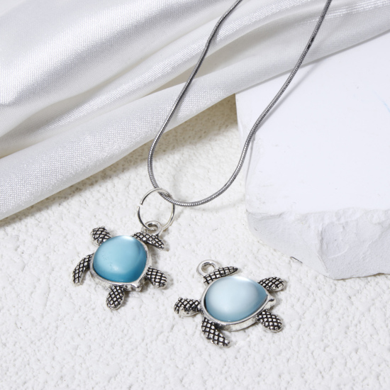 Picture of Zinc Based Alloy Sea Glass Charms Sea Turtle Animal 