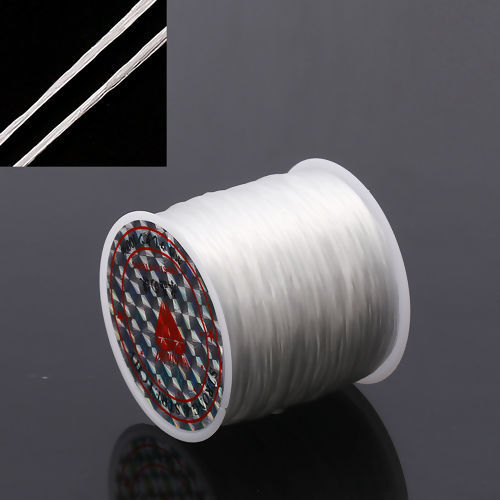 Imagen de Hilos Terylene de Blanco Elástico 0.5mm, 1 Rollo (Aprox 50 M/Rollo)
