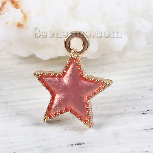 Picture of Zinc Based Alloy Ocean Jewelry Charms Star Fish Enamel 