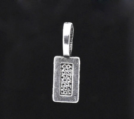 Zinc Based Alloy Glue On Bails Rectangle Antique Silver Color 21mm x 7mm, 50 PCs