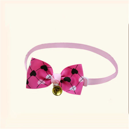 Fabric Pet Bow Tie Fuchsia Bowknot Heart Adjustable 1 Piece