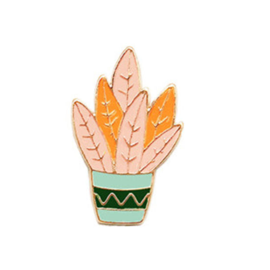 Picture of Pin Brooches Pot Plant Enamel 