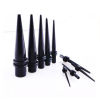 Picture of 2mm Acrylic Ear Stretcher Expander Tapers Black 35mm(1 3/8") x 4mm( 1/8"), 1 Piece
