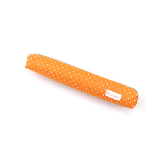 Bild von Orange Süßigkeitsfarbe Streifen federmäppchen kreative schüler bleistiftbeutel männlich schule schreibwaren tasche