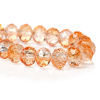 Immagine di Vetro Sciolto Perline Tondo Arancione Sfaccettato Circa 8mm Dia, Foro: Circa 1.5mm, 42cm lunghezza: 2 Fili （Circa 72 Pezzi/Treccia)