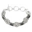 Imagen de Snap Botones Corchete de la Palanca Pulseras Tono de Plata Bowknot Esmalte Negro Ajusta 12mm Snap Botones 22cm longitud,Agujero: 5mm 1 Unidad