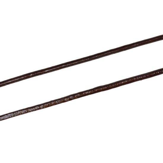 Immagine di Vera Pelle Gioielli Corda Colore del Caffè 1.5mm Dia, 10 Pz