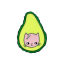 Bild von Brosche Avocado Katze Grün & Gelb 31mm x 22mm, 1 Stück