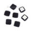 Imagen de Zamak Adornos Bolas Pompom Tono de Plata Negro Cuadrado Tallado Imitación Sable Piel 13mm x 13mm, 10 Unidades