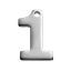 Picture of 304 Stainless Steel Charms Silver Tone Number " 1 " 11mm( 3/8") x 6.5mm( 2/8"), 30 PCs