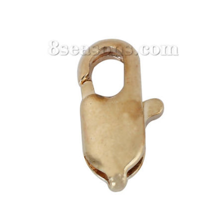 Bild von Zinklegierung Karabinerverschluss Vergoldet 10mm x 5mm, 30 Stück