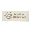 Picture of Cotton Woven Printed Labels DIY Scrapbooking Craft Rectangle Off-white Message Pattern " Natural Style Handmade " 65mm(2 4/8") x 20mm( 6/8"), 14 PCs