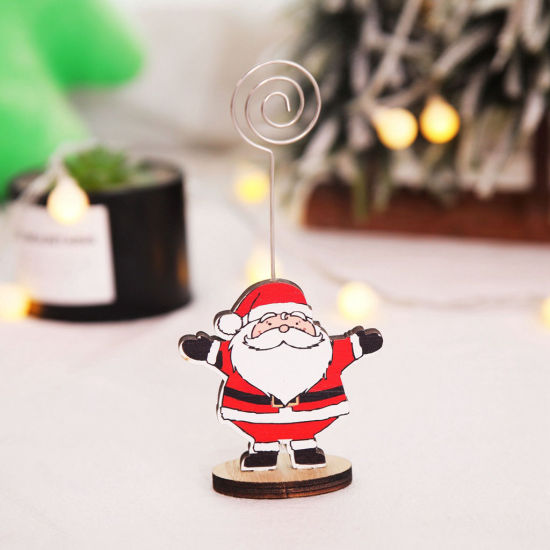 Picture of White & Red - A Christmas Snowman Photo Clip Memo Card Message Desk Notes Folder