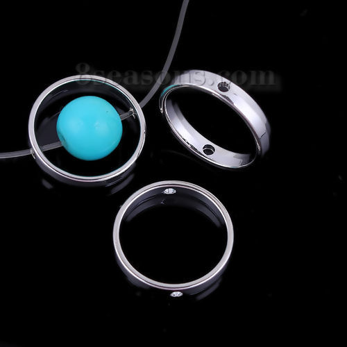 Picture of Zinc Based Alloy Beads Frames Circle Ring   