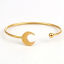Immagine di 304 Acciaio Inossidabile Aprire Braccialetti Oro Placcato Luna 17.5cm Lunghezza, 1 Pz