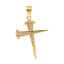 Immagine di Acciaio Inossidabile Colata Ciondoli Chiodo Oro Placcato Croce Trasparente Strass 64mm x 38mm, 1 Pz