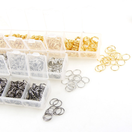 1 Box Mixed Silver Tone Open Jump Rings 3mm-8mm,(1500 PCs Assorted)