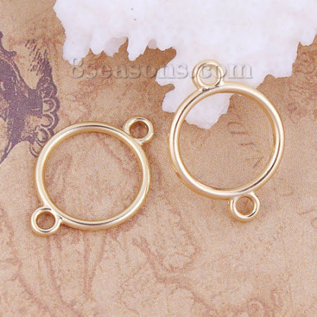 Zamak Conectores Anillo Chapado en Oro 21mm x 15mm, 10 Unidades