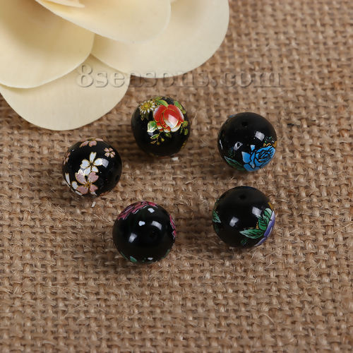 Image de Perles Peinture Japonaise tage Japonais Tensha en Rond au Hasard Imitation Perles     