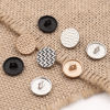 Picture of Zinc Based Alloy Metal Sewing Buttons Single Hole Round Black Grid Checker Carved 15mm( 5/8") Dia, 10 PCs
