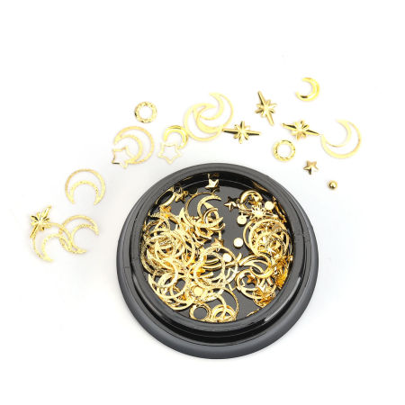 Zinc Metal Alloy & Rhinestone Resin Jewelry Craft Filling Material Round 