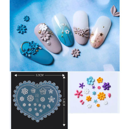 Silicone Resin Mold For Jewelry Making Heart Clear Flower