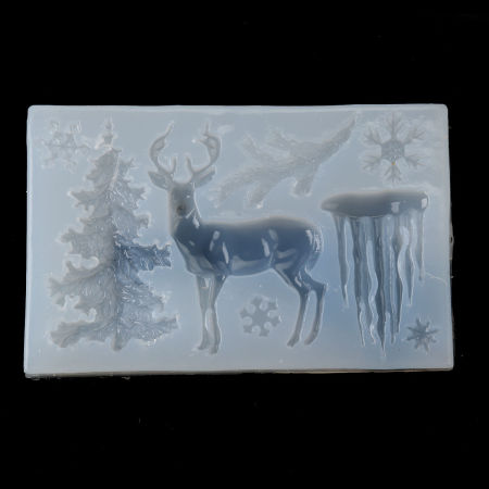 Silicone Resin Mold For Jewelry Making Christmas Reindeer Christmas Tree