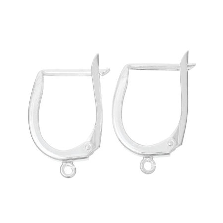 Boucles d'oreilles Clips en Argent Pur Couleur Argent, 21mm x 12mm, 1 Paire