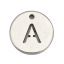 Image de Breloques en 304 Acier Inoxydable Rond Argent Mat Alphabet Initial/ Lettre Majuscule Gravé Mots" A " Creux 10mm Dia. 5 Pcs