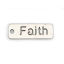 Image de Breloques en 304 Acier Inoxydable Rectangle Argent Mat Gravé Mots" FAITH " Creux 17mm x 6mm, 5 Pcs
