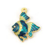 Picture of Zinc Based Alloy Ocean Jewelry Charms Fish Animal Enamel 