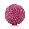Изображение Гармония Перезвон Мяч Металлические (Без Отверстия) Круглые, Фуксия Стразы: Plum Red 16мм диаметр, 1 ШТ