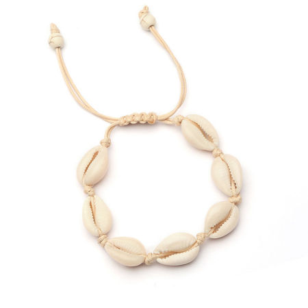 Concha Joyería del océano Pulseras Caqui Tejido 20cm longitud, 1 Unidad