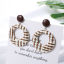Immagine di Rafia Intrecciato Orecchino Marrone Anello 6cm x 4cm, 1 Paio
