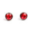 Imagen de 304 Acero Inoxidable piedra del zodíaco Pendientes Tono de Plata Ronda Rojo Rhinestone 10mm Dia., Post/ Wire Size: (21 gauge), 1 Par