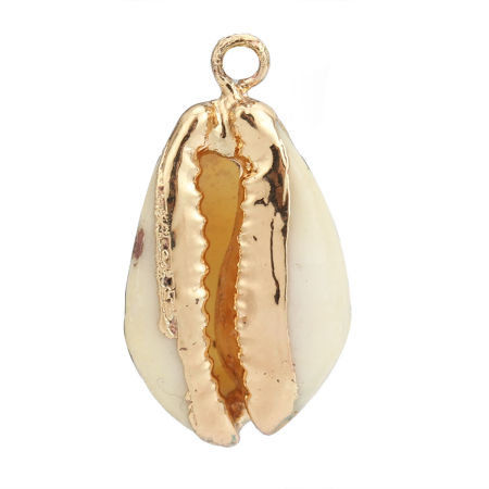 Перламутр Подвески Береговичок Белый 27мм x 15мм, 3 ШТ