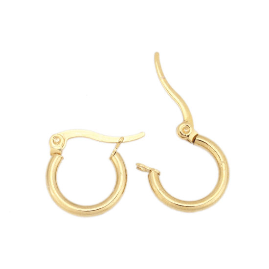 Image de Boucles d'Oreilles Créole Anneau en 304 Acier Inoydable Rond