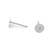 Imagen de 304 Acero Inoxidable Pendientes Ronda Tono de Plata Pegar en (Apta 6mm) 6mm Diámetro, Post/ Wire Size: (21 gauge), 50 Unidades