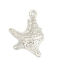 Picture of Zinc Based Alloy Ocean Jewelry Pendants Starfish Silver Plated 34mm x 22mm, 5 PCs