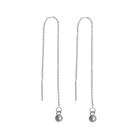 Stainless Steel Ear Thread Threader Earring Ball long