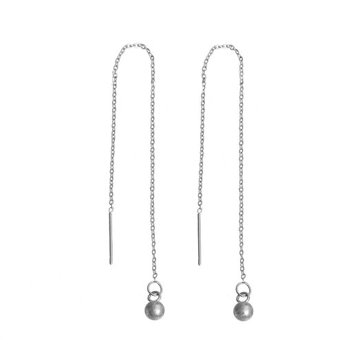 Picture of Stainless Steel Ear Thread Threader Earring Ball long