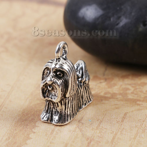 Picture of Zinc Based Alloy Charms Shih Tzu Dog Animal 