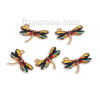 Imagen de Zamak Colgantes Charms Libélula Amarillo Azul Esmalte 22mm x 17mm, 10 Unidades