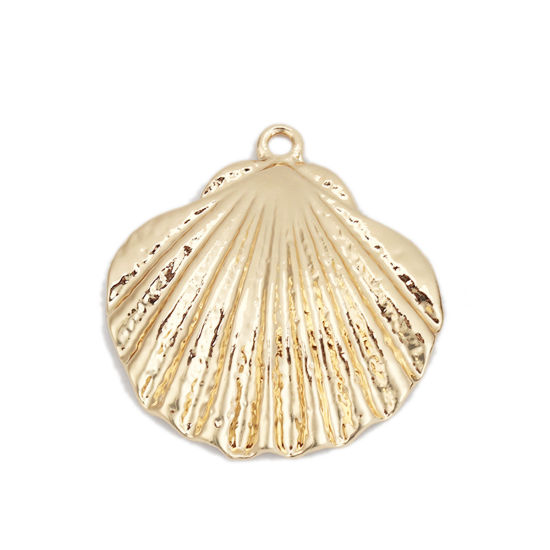 Picture of Zinc Based Alloy Pendants Shell Gold Plated 3.1cm x 3cm, 5 PCs