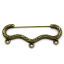 Picture of Zinc Based Alloy Safety Pin Brooches Findings Bow W/  Loop 