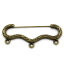 Picture of Zinc Based Alloy Safety Pin Brooches Findings Bow W/  Loop 
